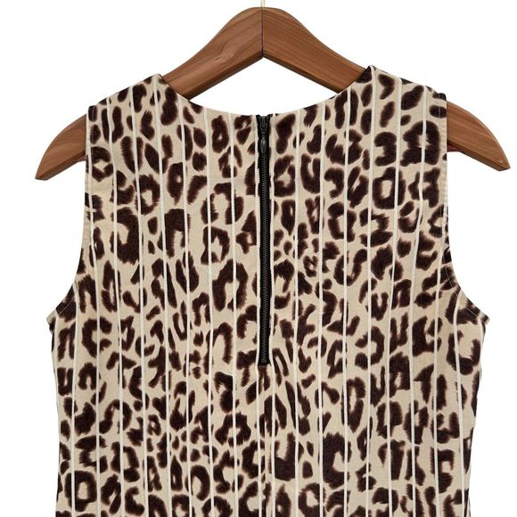 Cabi Top Size Small Women’s Leopard Ginger Bow Sleeveless Tank Shell Tan Brown - Picture 5 of 9
